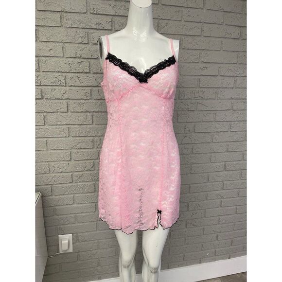 Cute Pink & Black Lace Lingerie Size L - Picture 1 of 7